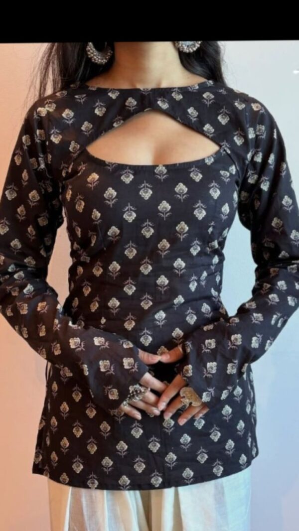 Black Ethnic Cut-Out Kurti