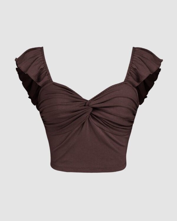Cocoa Charm Ruched Crop Top