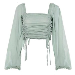 Sage Dream Ruched Crop Top