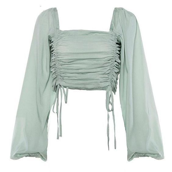 Sage Dream Ruched Crop Top
