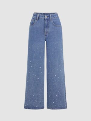 Denim Stardust Wide-Leg Jeans