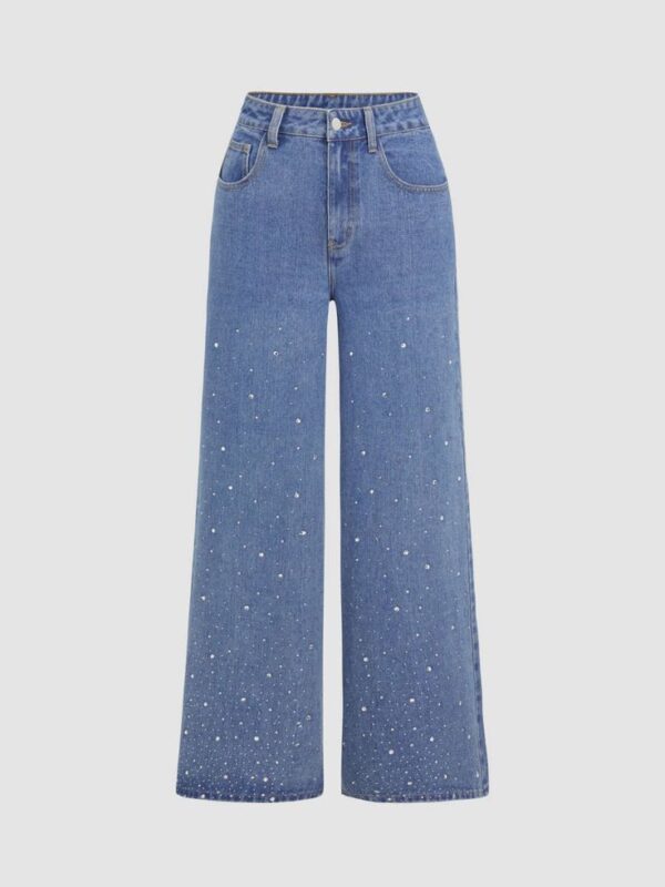 Denim Stardust Wide-Leg Jeans