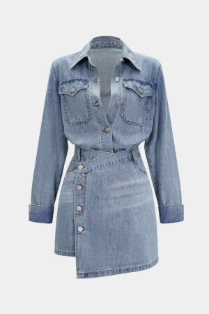 Denim Wrap Skirt Co-ord Set