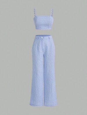 Blue Gingham Chic Co-ord Set