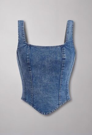Denim Edge Corset Top