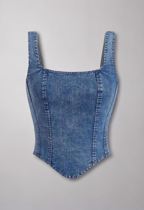 Denim Edge Corset Top