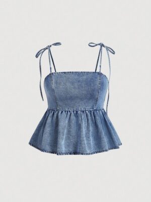 Denim Dream Peplum Cami Top