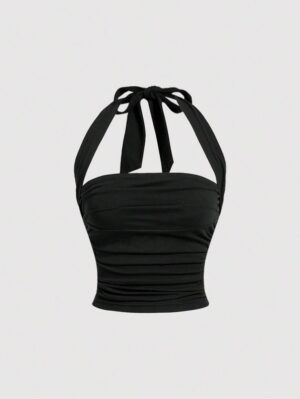 Midnight Muse Halter Crop Top