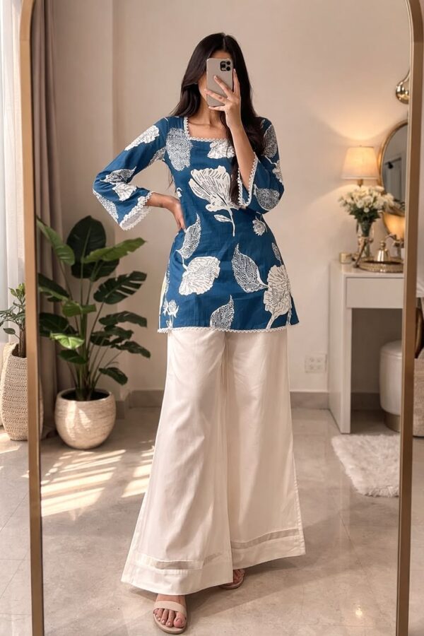 Blue Floral Kurti