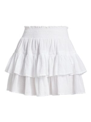White Ruffle Mini Skirt