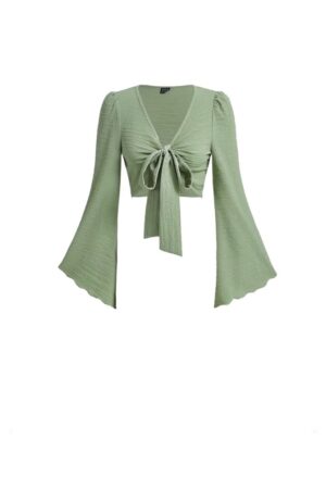 Sage Chic Tie-Front Top