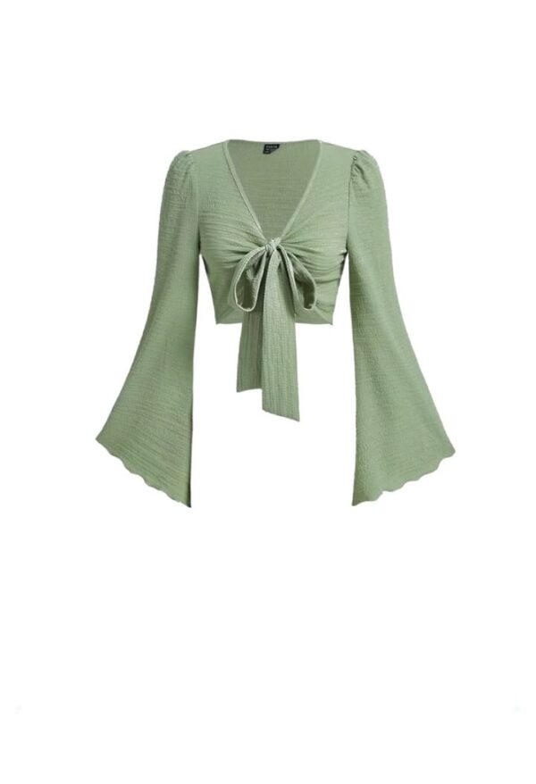 Sage Chic Tie-Front Top